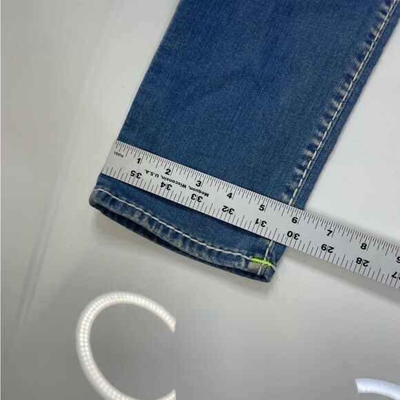 True Religion Cora Mid Rise Straight Denim Jeans Women Size 26 X 32 Neptune Blue - Picture 12 of 12